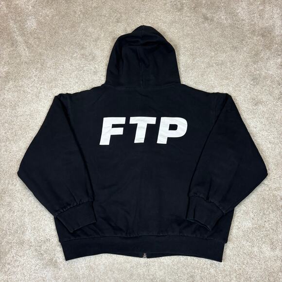 FTP AOP All Over Logo Reversible Hoodie Men's Large Rare - Picture 5 of 11